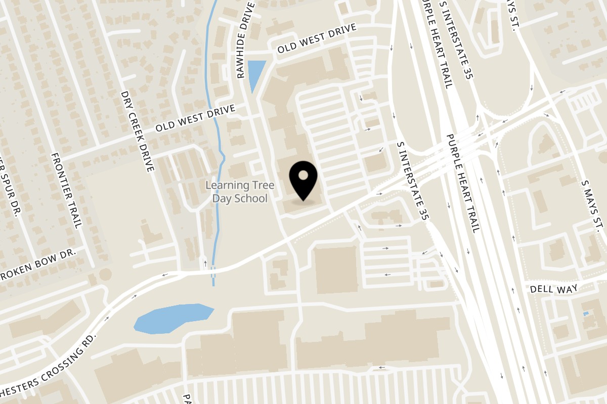 Map showing the location of AustIndia Bar & Restaurant on 300 Hesters Crossing Rd in Round Rock